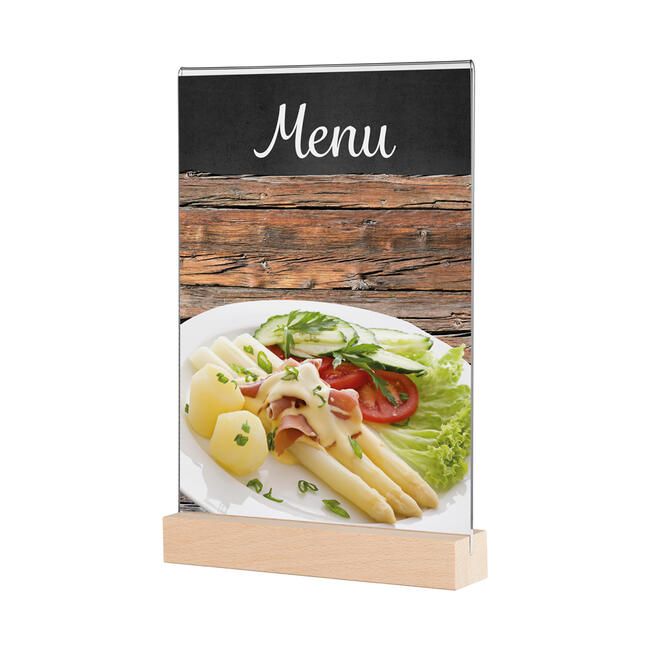 wooden menu holder