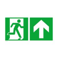 Emergency exit right with directional arrow upwards