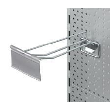 Pegboard Double Hook with Locking Device and Swinging Price Tag