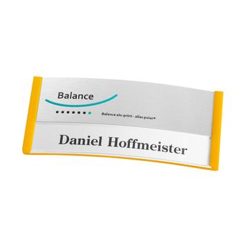 Name Badge "Balance Alu-Print" incl. additional printing costs