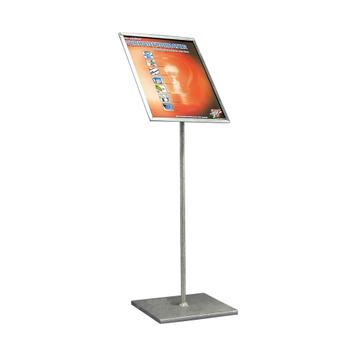 Poster Stand, zinc-plated, with angled poster frame