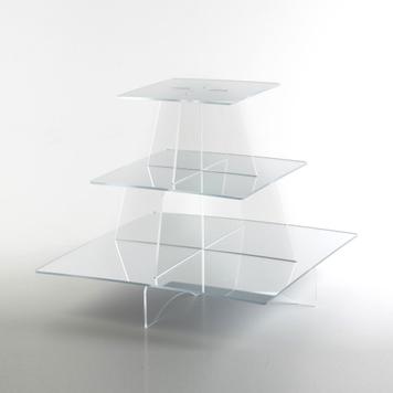 Clear Stand with Square Clear Shelves