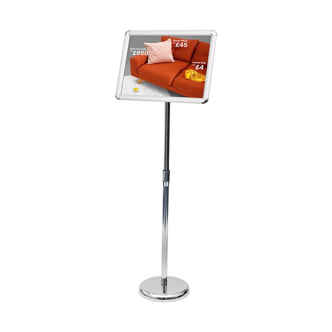 Adjustable Height Freestanding Snap Frame with Poster