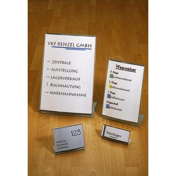 Aluminium L-Display "Ocean", table-top display for use with door sign