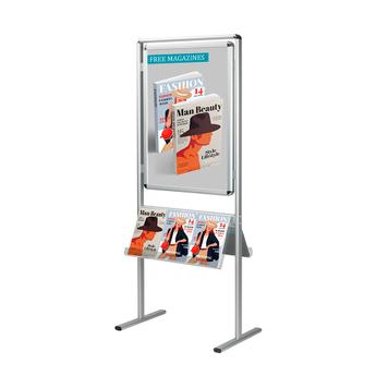 Poster Stand "Info", 32 mm profile, round Corners, silver anodised