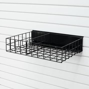 FlexiSlot® Slatwall Shelf Divider for Wire Shelf Black